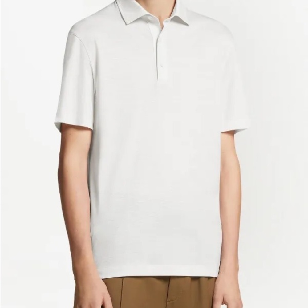 ZEGNA White High Performance Polo (L)